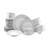 Mikasa Parchment 40-Piece Dinnerware Set, Service for 8, Durable Porcelain Plates, Bowls, and Mugs with Contemporary Design, Dishwasher Safe
