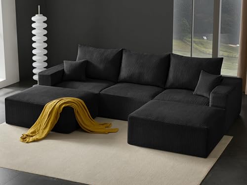 Boneless Sectional Cloud Couch Sofa for Living Room, 112