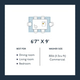 Revival Rugs Shell 5'3"x7'10" Washable Area Rug for Living Room Bedroom - 100% Recycled Oeko-TEX Certified, Medium Pile, Beige, Cream