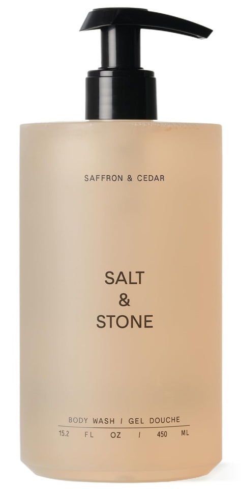 Salt & Stone Body Wash with Antioxidants for Deep Moisture | For Women & Men, Sulfate, Paraben, & Dye Free, Leaving Skin Soft and Hydrated | Bergamot & Hinoki 15.2 fl oz