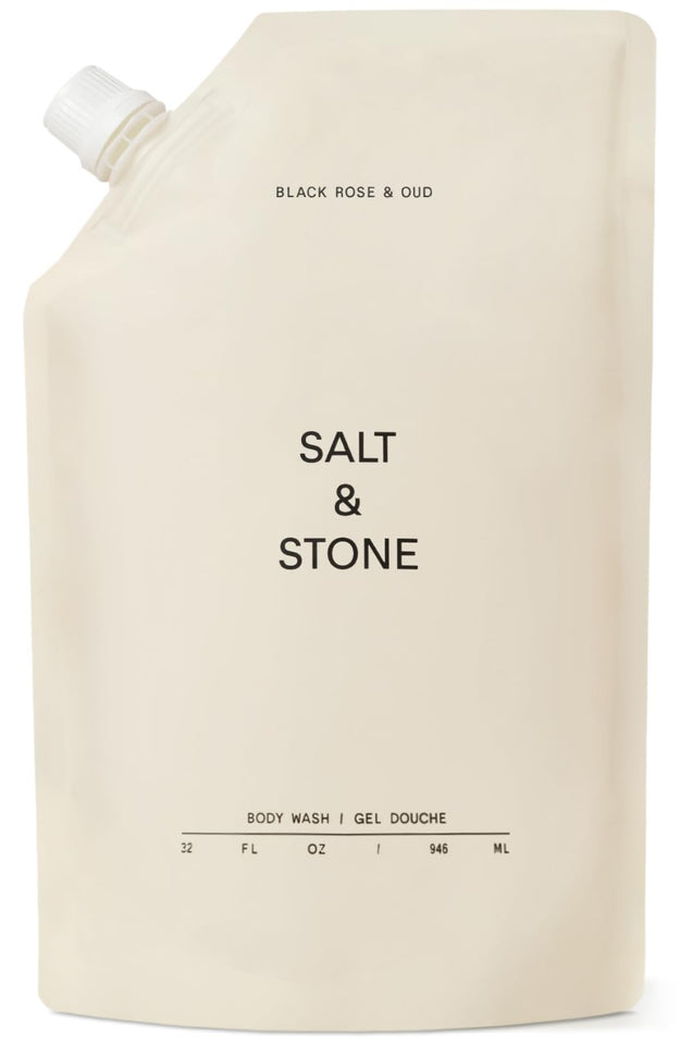 Salt & Stone Body Wash with Antioxidants for Deep Moisture | For Women & Men, Sulfate, Paraben, & Dye Free, Leaving Skin Soft and Hydrated | Bergamot & Hinoki 15.2 fl oz