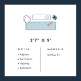 Revival Rugs Shell 5'3"x7'10" Washable Area Rug for Living Room Bedroom - 100% Recycled Oeko-TEX Certified, Medium Pile, Beige, Cream