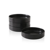 Stone Lain Celina Stoneware 32 Piece Dinnerware Set, Plates and Bowls, Black Matte Dish Collection, Service for 8 – Contemporary Minimalist Style, Microwave & Dishwasher Safe