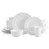 Mikasa Delray 40-Piece White Dinnerware Set, Service for 8, Durable Porcelain Plates, Bowls, and Mugs, Dishwasher and Microwave Safe