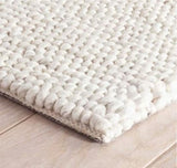S & L Homes Wool Cotton Hand Woven Chunky Knit Popcorn Rug - Ivory Contemporary Area Rug for Living Room Bedroom (8' x 10' - Ivory)