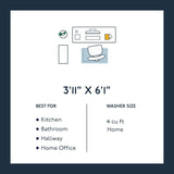 Revival Rugs Shell 5'3"x7'10" Washable Area Rug for Living Room Bedroom - 100% Recycled Oeko-TEX Certified, Medium Pile, Beige, Cream