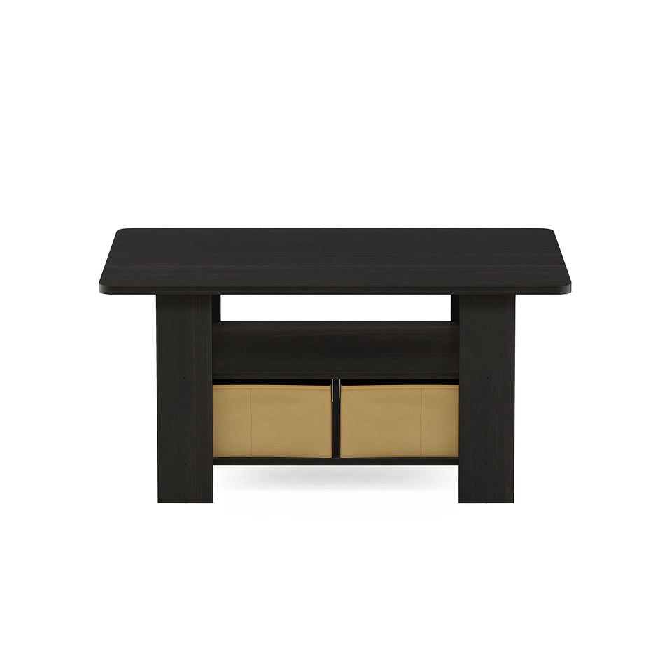 FURINNO Turn-N-Tube Coffee Table, 31.22D x 15.5W x 15.8H in, French Oak Grey/Black/Black