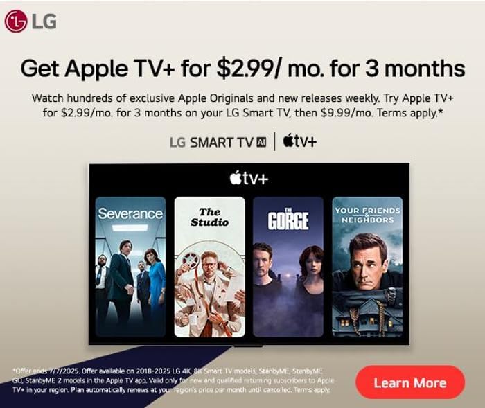 LG 65-Inch Class OLED evo AI 4K C5 Series Smart TV w/Dolby Atmos, Dolby Vision, HDR10, AI Super Upscaling 4K, Filmmaker Mode, Wow Orchestra, Alexa Built-in (OLED65C5PUA, 2025)