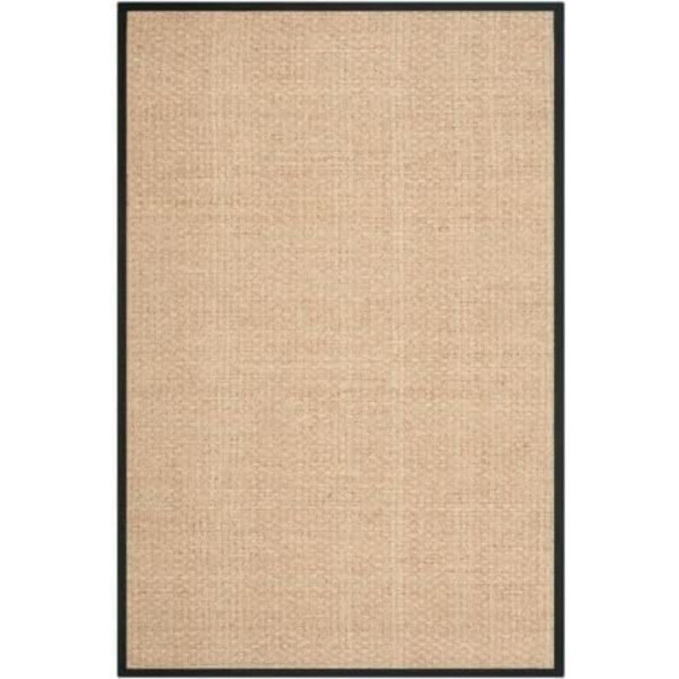 SAFAVIEH Area Rug 8x10 - Natural Fiber Collection - Large - Natural & Beige, Seagrass, Basketweave Pattern (NF114A)