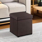 SONGMICS MAZIE Collection - 43 Inches Folding Storage Ottoman Bench, Ottoman with Storage, Foot Rest Stool, Load 660 lb, for Living Room, Synthetic Leather, Black ULSF701