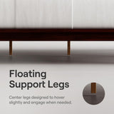 Nectar Bamboo Platform Bed Frame - Queen - Natural - Floating Center Support Legs - 12” Height - Easy Tool Free Set Up - Contemporary and Durable - Sturdy Wooden Support Slats - Holds Up To 800 Pounds