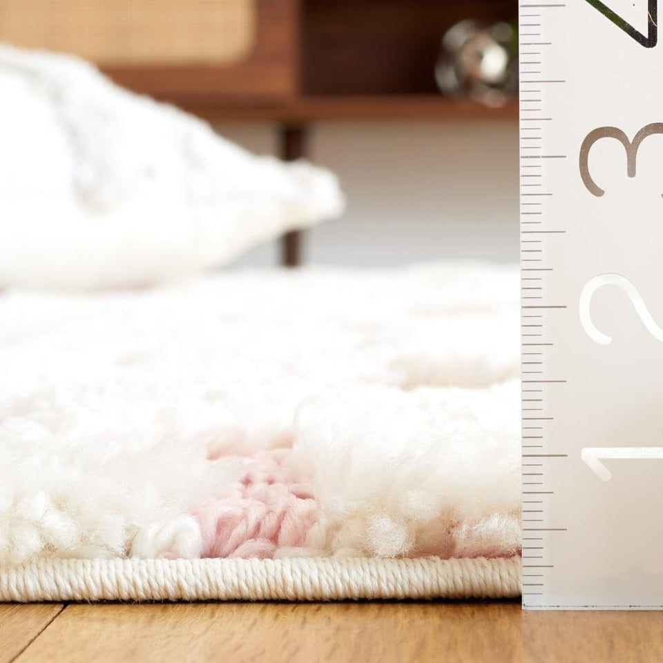 SAFAVIEH Area Rug 8x10 - Moroccan Tassel Shag Collection - Large - Ivory & Brown, Boho Design, Non-Shedding & Easy Cleaning, Plush Pile, Ideal for Living Room, Bedroom, Dining Space (MTS688A)