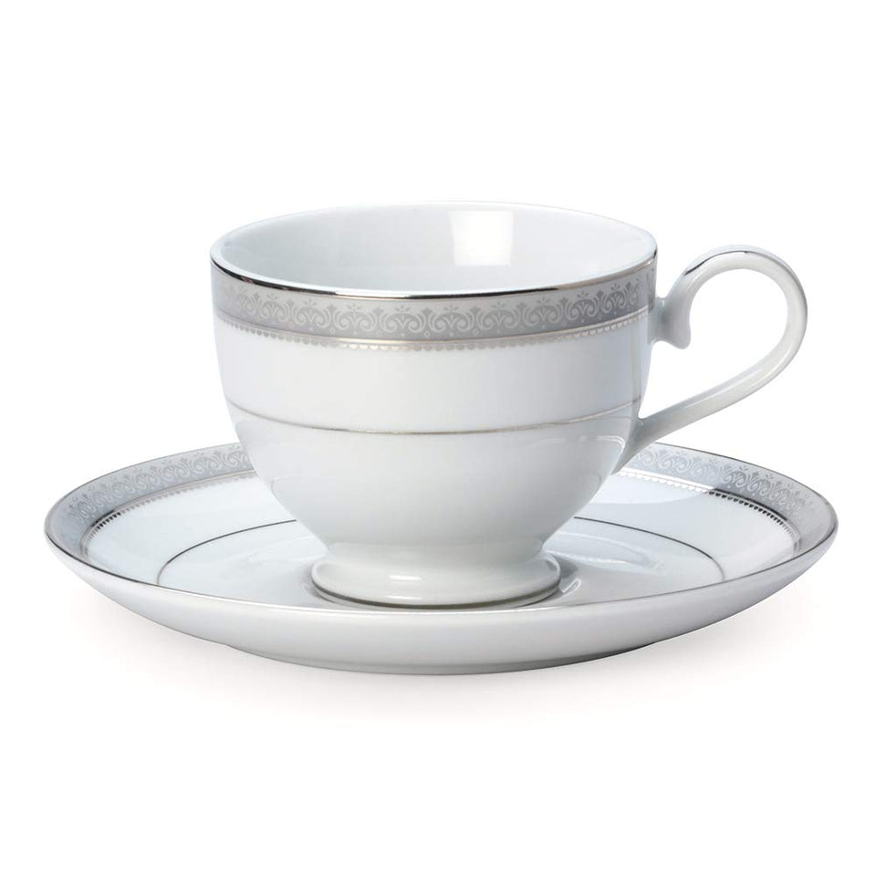 Mikasa Parchment 40-Piece Dinnerware Set, Service for 8, Durable Porcelain Plates, Bowls, and Mugs with Contemporary Design, Dishwasher Safe