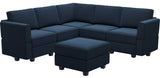 Belffin Modular Sectional Sofa with Ottomans Velvet Reversible Sleeper Chaise Bed Storage Seat Black