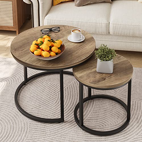 Smuxee Nesting Coffee Table Set of 2, 23.6