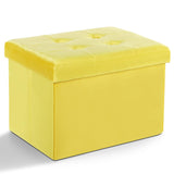 LINMAGCO Ottoman Storage Ottoman with Storage Small Foot Rest Stool Under Desk Stool Short Folding Footrest Linen Cloth Dark Gray 16X12X12IN