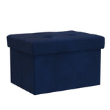 LINMAGCO Ottoman Storage Ottoman with Storage Small Foot Rest Stool Under Desk Stool Short Folding Footrest Linen Cloth Dark Gray 16X12X12IN