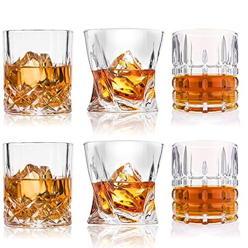 DeeCoo Premium 10, 11 OZ Scotch Glasses - Old Fashioned Whiskey Glasses/Style Glassware for Bourbon/Rum/Bar Tumbler Set of 6