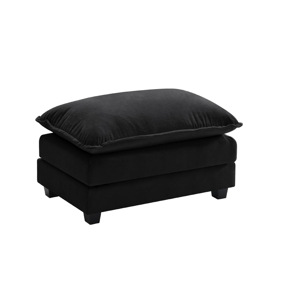 Ihanherry 146" U-Shaped Modern Sofa Modular Sectional Cloud Couch with 2 Ottoman, 6-Seat Chenille Deep Seat Sofa with 6 Pillows for Living Room, Bedroom and Apartment, Grey