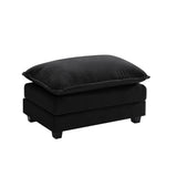 Ihanherry 146" U-Shaped Modern Sofa Modular Sectional Cloud Couch with 2 Ottoman, 6-Seat Chenille Deep Seat Sofa with 6 Pillows for Living Room, Bedroom and Apartment, Grey