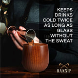 Oaksip The Original Charred Wooden Bourbon Drinking Glass | Charred Old Fashioned Glass | Bourbon Gifts for Men, Dad, or Brother | Whiskey Gifts