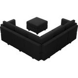 Belffin Modular Sectional Sofa with Ottomans Velvet Reversible Sleeper Chaise Bed Storage Seat Black
