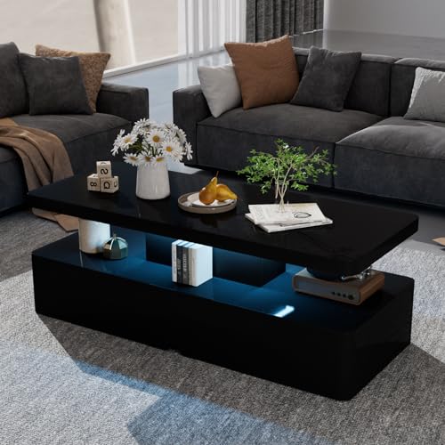 oneinmil Modern LED Coffee Table, 40
