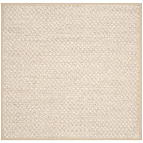 SAFAVIEH Area Rug 8x10 - Natural Fiber Collection - Large - Marble & Beige, Sisal, Woven Design with Border (NF143C)