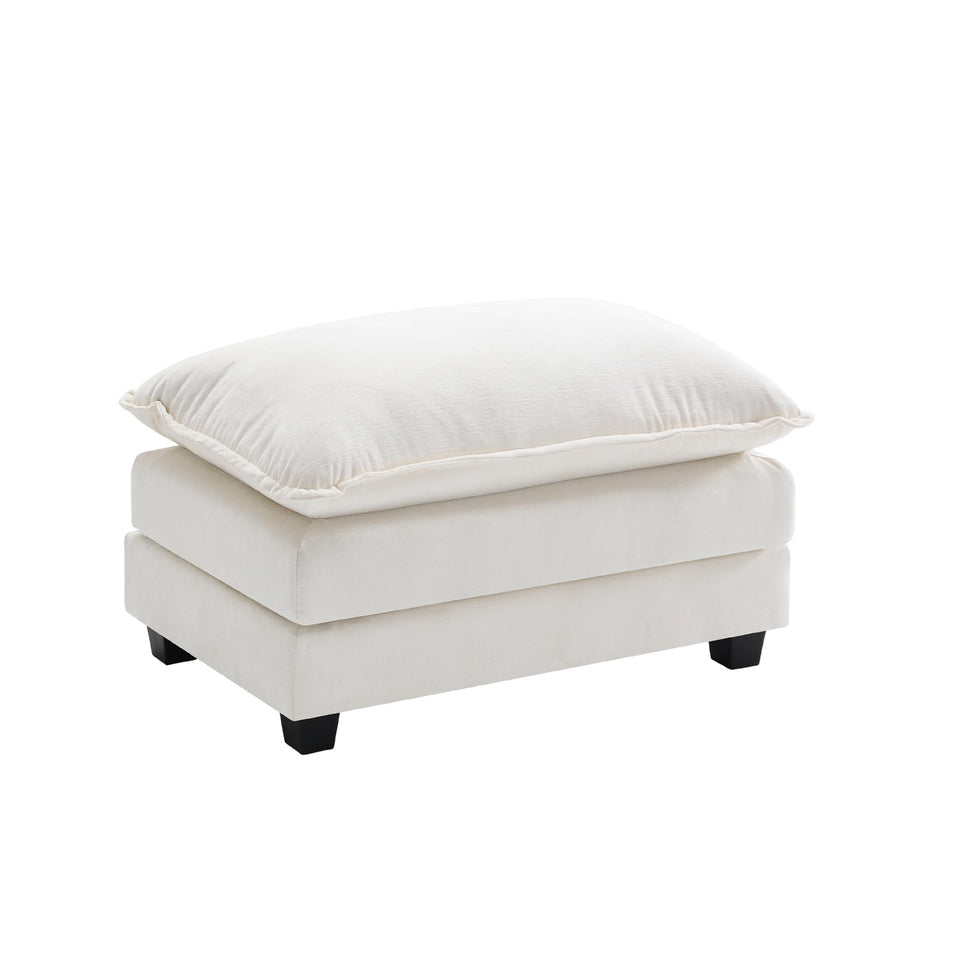 Ihanherry 146" U-Shaped Modern Sofa Modular Sectional Cloud Couch with 2 Ottoman, 6-Seat Chenille Deep Seat Sofa with 6 Pillows for Living Room, Bedroom and Apartment, Grey