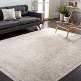 SAFAVIEH Evoke Collection Area Rug - 9' x 12', Ivory & Taupe, Oriental Distressed Design, Non-Shedding & Easy Care, Ideal for High Traffic Areas in Living Room, Bedroom (EVK256E)