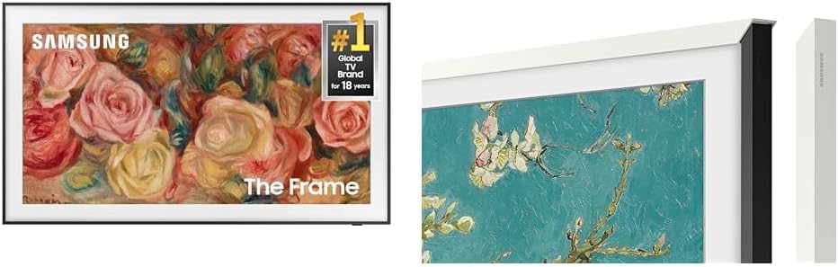 SAMSUNG 65-Inch Class QLED 4K LS03D The Frame Series Quantum HDR Smart TV w/Dolby Atmos, Art Mode, Anti-Reflection, Customizable Frame, Slim Fit Wall Mount with Alexa Built-in (QN65LS03D, 2024 Model)