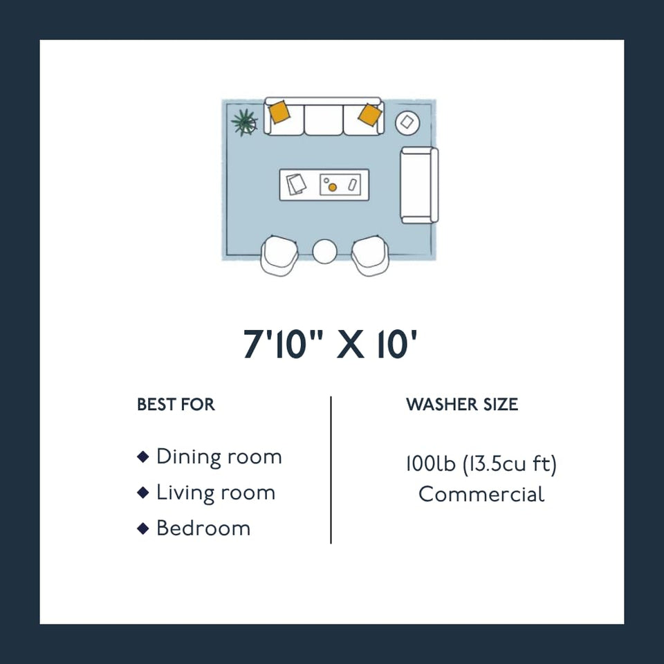 Revival Rugs Shell 5'3"x7'10" Washable Area Rug for Living Room Bedroom - 100% Recycled Oeko-TEX Certified, Medium Pile, Beige, Cream