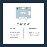 Revival Rugs Shell 5'3"x7'10" Washable Area Rug for Living Room Bedroom - 100% Recycled Oeko-TEX Certified, Medium Pile, Beige, Cream