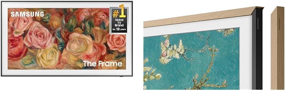 SAMSUNG 65-Inch Class QLED 4K LS03D The Frame Series Quantum HDR Smart TV w/Dolby Atmos, Art Mode, Anti-Reflection, Customizable Frame, Slim Fit Wall Mount with Alexa Built-in (QN65LS03D, 2024 Model)