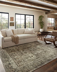Loloi Magnolia Home by Joanna Gaines Sinclair Collection SIN-01 Pebble/Taupe 8'-6" x 11'-6", .25" Pile Height, Machine Washable, Area Rug
