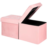 AmasSmile Footrest Ottoman Bench with Storage,34Inch Black Leather Footstool, Coffee Table, Padded Seat, Storage Chest,Blanket Store with Flipping Lid for Livingroom and Bedroom