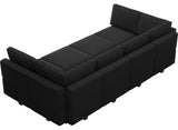 Belffin Modular Sectional Sofa with Ottomans Velvet Reversible Sleeper Chaise Bed Storage Seat Black