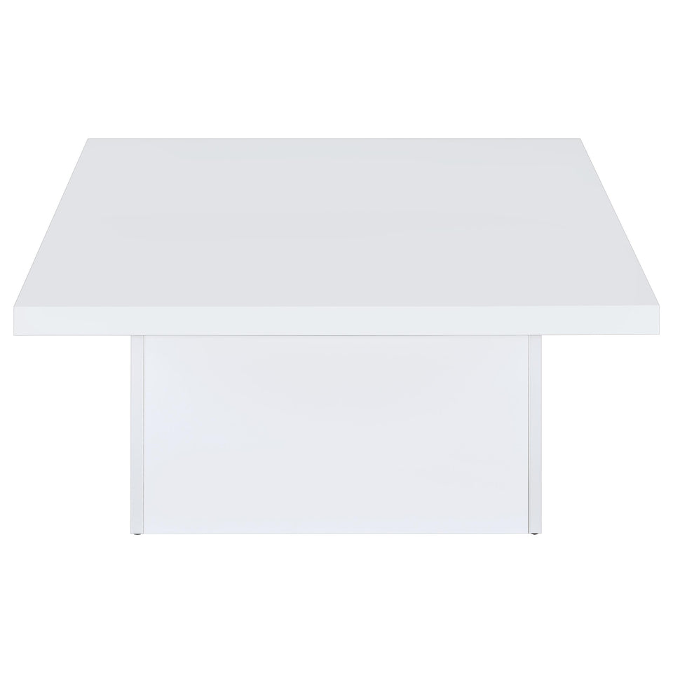 Coaster Home Furnishings Zetta Square Cocktail Living Room Coffee Table Engineered Eco-Friendly Wood Look Laminate Veneer Rustic Farmhouse Mango Brown 708068