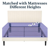 HAOARA King Size Bed Frame,King Size Platform Bed Frame and Velvet Upholstered Headboard with Strong Wood Slats, Box Spring Optional, Mattress Foundation, Easy Assembly Beige