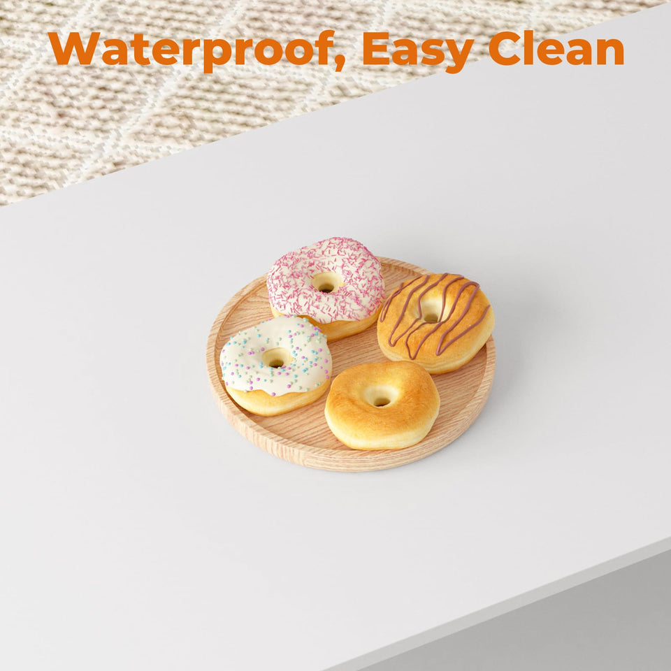 GreenForest Coffee Table for Living Room with Round Corners Farmhouse Style Center Table with Storage Shelf 39 Inch Space Saving Easy Assembly Gray Wash