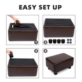 CAROLMADE Small Foot Stool Ottoman Footstool with Legs Under Desk Footrest for Living Room Bedroom and Office, Soft Ivory White