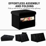 LINMAGCO Ottoman Storage Ottoman with Storage Small Foot Rest Stool Under Desk Stool Short Folding Footrest Linen Cloth Dark Gray 16X12X12IN