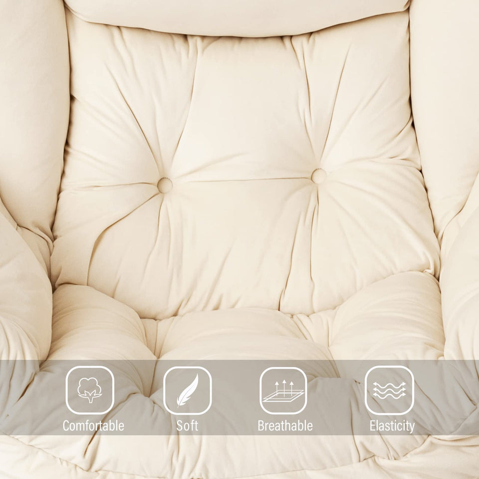 Welnow Lazy Chair with Ottoman, Modern Lounge Accent Chair with Armrests and a Side Pocket, Leisure Sofa Armchair, Reading Armchair with Footrest for Small Space, Dark Grey