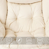 Welnow Lazy Chair with Ottoman, Modern Lounge Accent Chair with Armrests and a Side Pocket, Leisure Sofa Armchair, Reading Armchair with Footrest for Small Space, Dark Grey