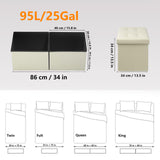 AmasSmile Footrest Ottoman Bench with Storage,34Inch Black Leather Footstool, Coffee Table, Padded Seat, Storage Chest,Blanket Store with Flipping Lid for Livingroom and Bedroom