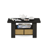 FURINNO Turn-N-Tube Coffee Table, 31.22D x 15.5W x 15.8H in, French Oak Grey/Black/Black