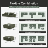 Boneless Sectional Cloud Couch Sofa for Living Room, 112" U-Shaped Modular Modern Lounge Sleeper Black Couches with Chaise, No Assemble, Cordury Compression Upholstered Sofas