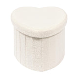 B FSOBEIIALEO Storage Ottoman Cube, Flowers Shaped Ottomans with Storage Foot Stool Footrest for Lving Room, Boucle Ottoman Seat for Dorm Room,Faux Teddy Fur, Cream White 12.6"x12.6"x12.6"