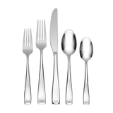 Oneida Silverware Set For 12, Moda 65-Piece Fine Flatware Set with Serving Utensils, Service For 12, 18/10 Stainless Steel, Dishwasher Safe For home, Knives Spoons and Forks Set (Silver, 65 pieces)