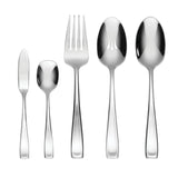 Oneida Silverware Set For 12, Moda 65-Piece Fine Flatware Set with Serving Utensils, Service For 12, 18/10 Stainless Steel, Dishwasher Safe For home, Knives Spoons and Forks Set (Silver, 65 pieces)